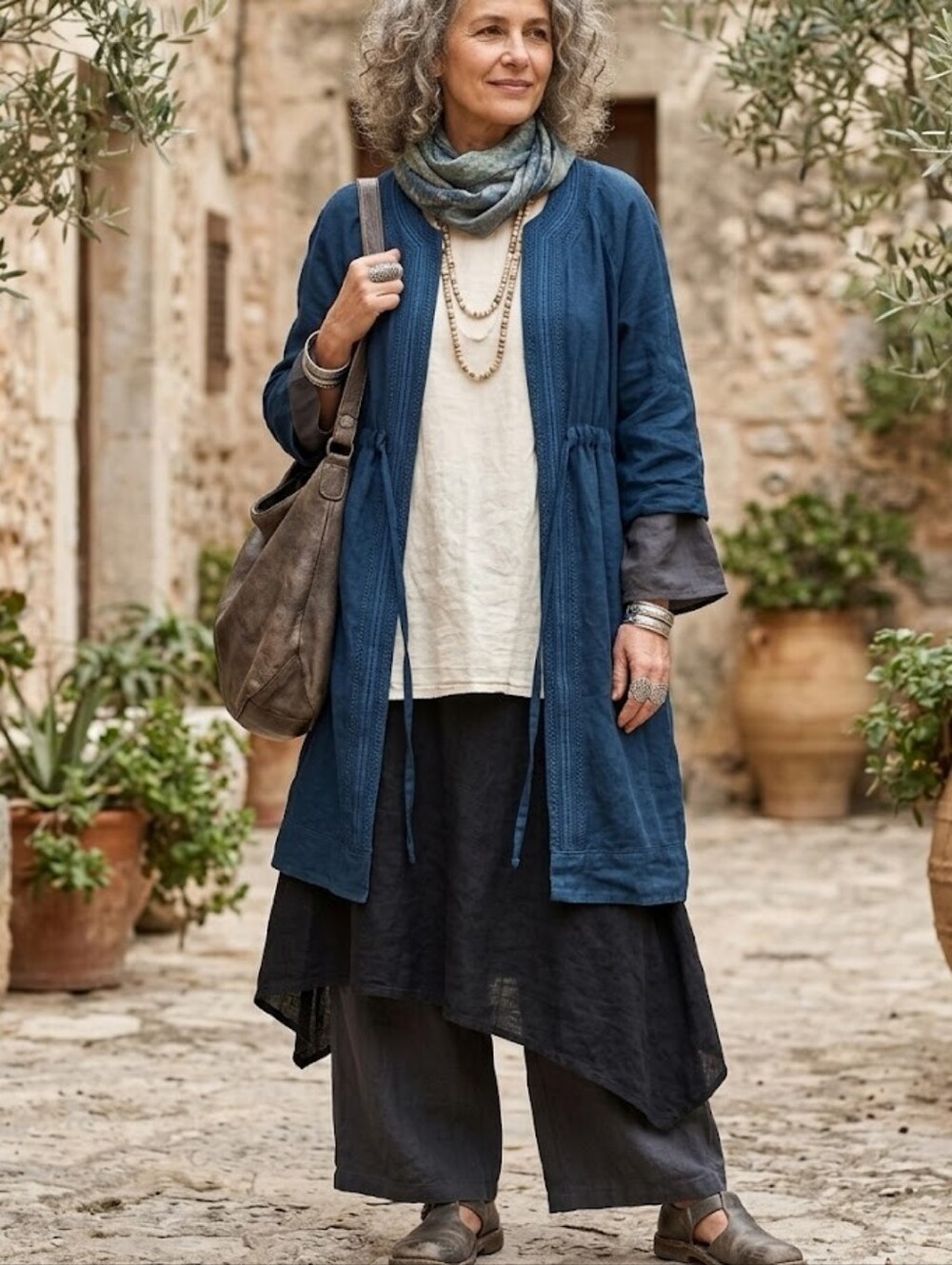 Poetry 100% Linen Blue Tie Waist Jacket Size 12 (UK14)
